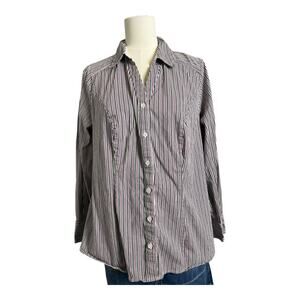 Lane Bryant Plus Size Striped Blouse Shirt Top Career Business Casual 18